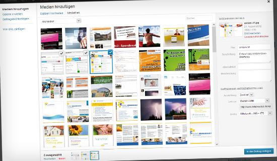 Neue Media-Dialoge in WordPress 3.5